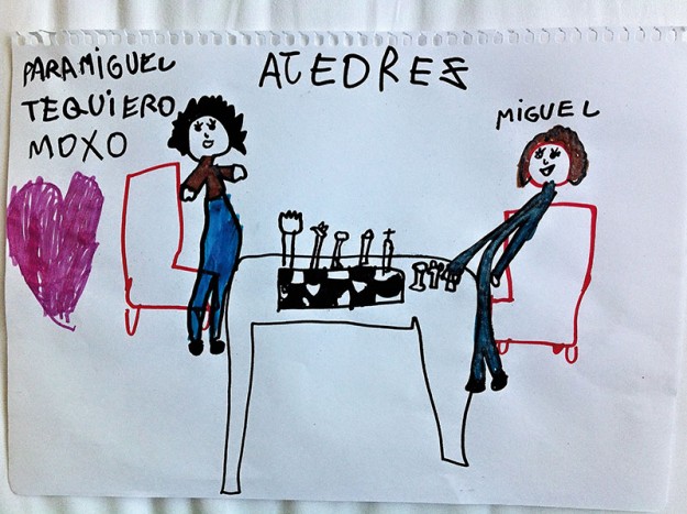 Dibujo de Diana Illescas a su papá