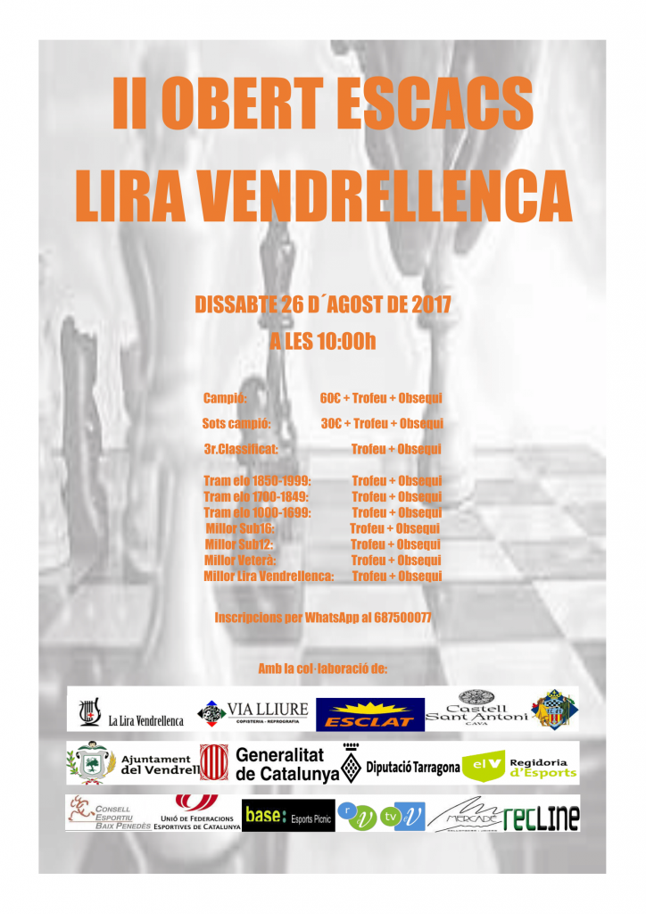 Cartell II Obert Escacs Lira Vendrellenca-1