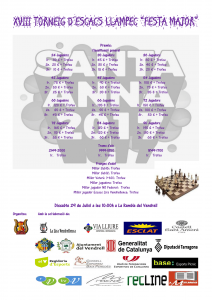 Cartell XVIII Torneig d-¦Escacs Llampec Festa Major Santa Anna Premis-1
